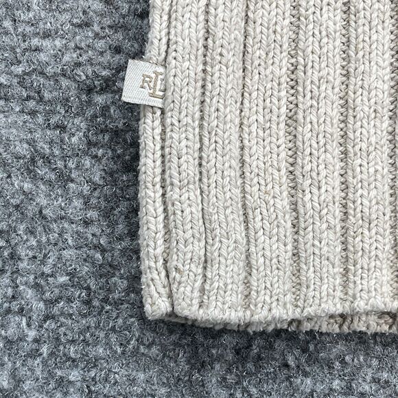 Lauren Ralph Lauren Sweater Womans M Fisherman Silk Linen Cotton Leather Tie - Picture 6 of 8